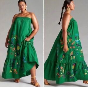 Anthropologie Embroidered Maxi Dress
